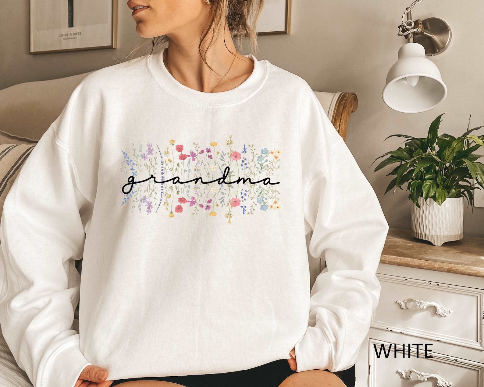 Grandma Sweatshirt, Wildflowers Grandma Sweater