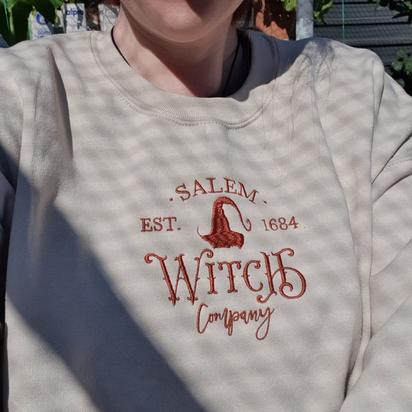 Witch Halloween Embroidered Sweatshirt