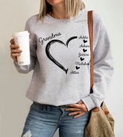 Custom Grandma Sweatshirt, Grandma Heart Sweat