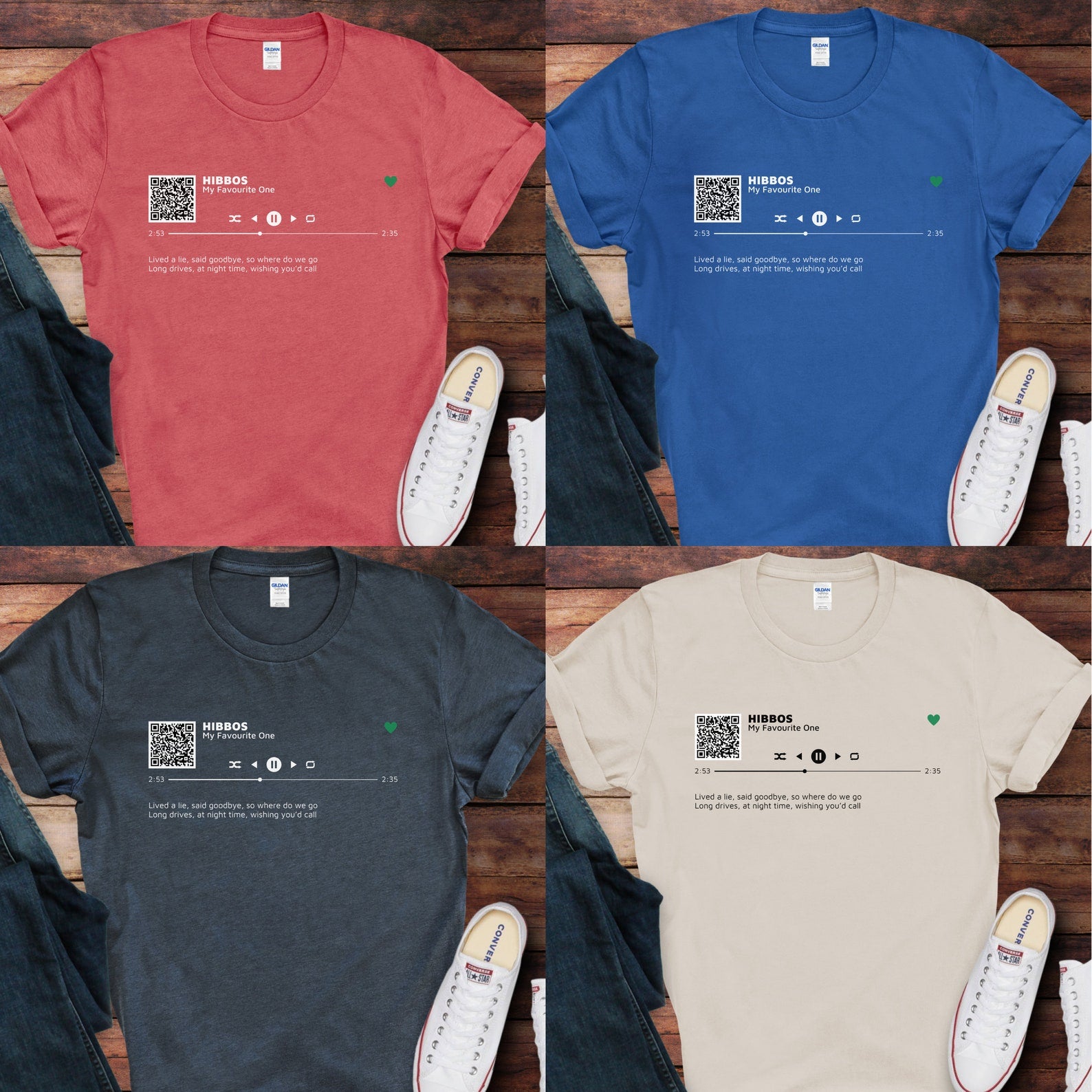 Custom Song Shirt with QR Code | Personalized Lyrics