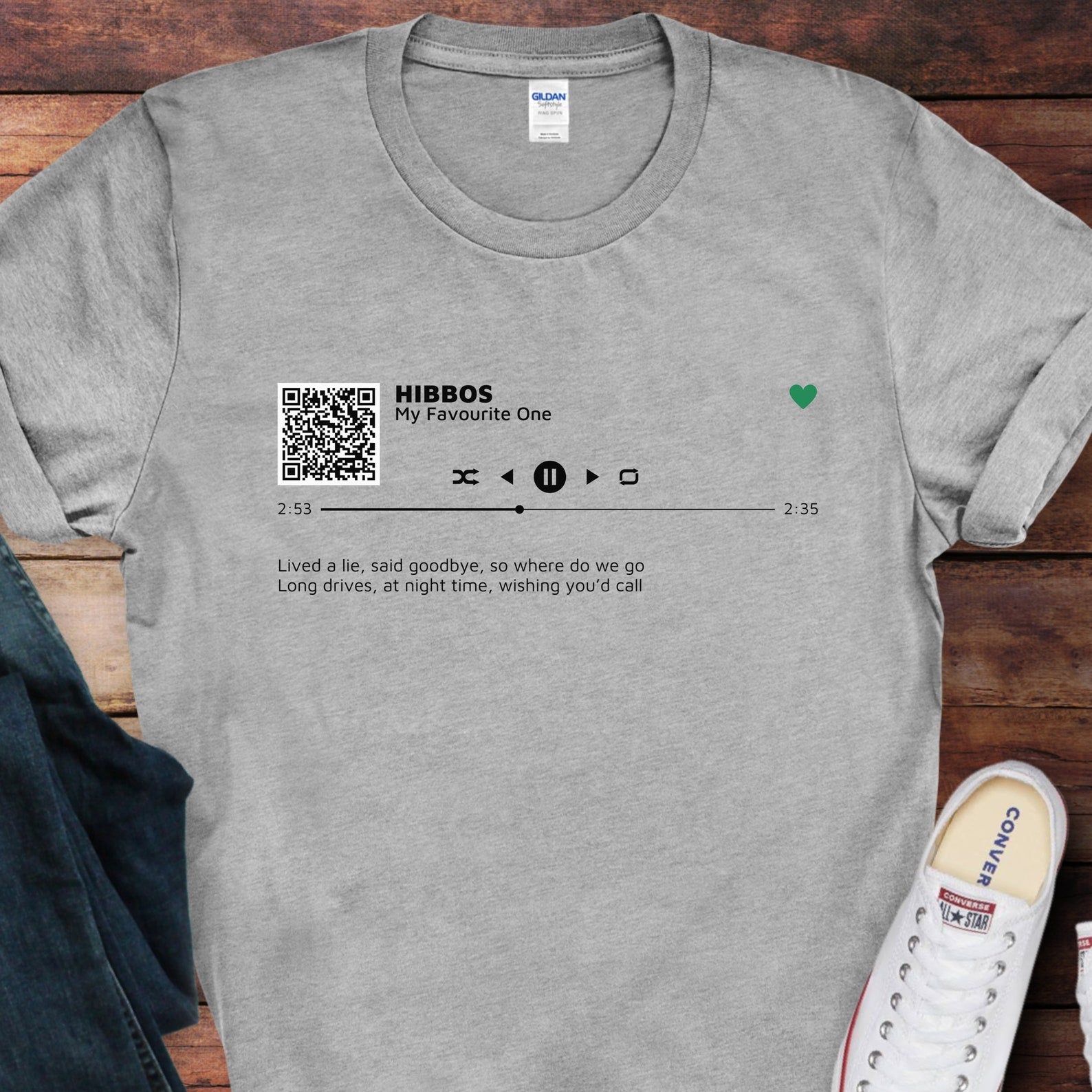 Custom Song Shirt with QR Code | Personalized Lyrics