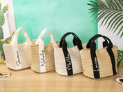 Personalized Bridesmaid Tote Bags, Custom Bridesmaid Straw Bag with Name