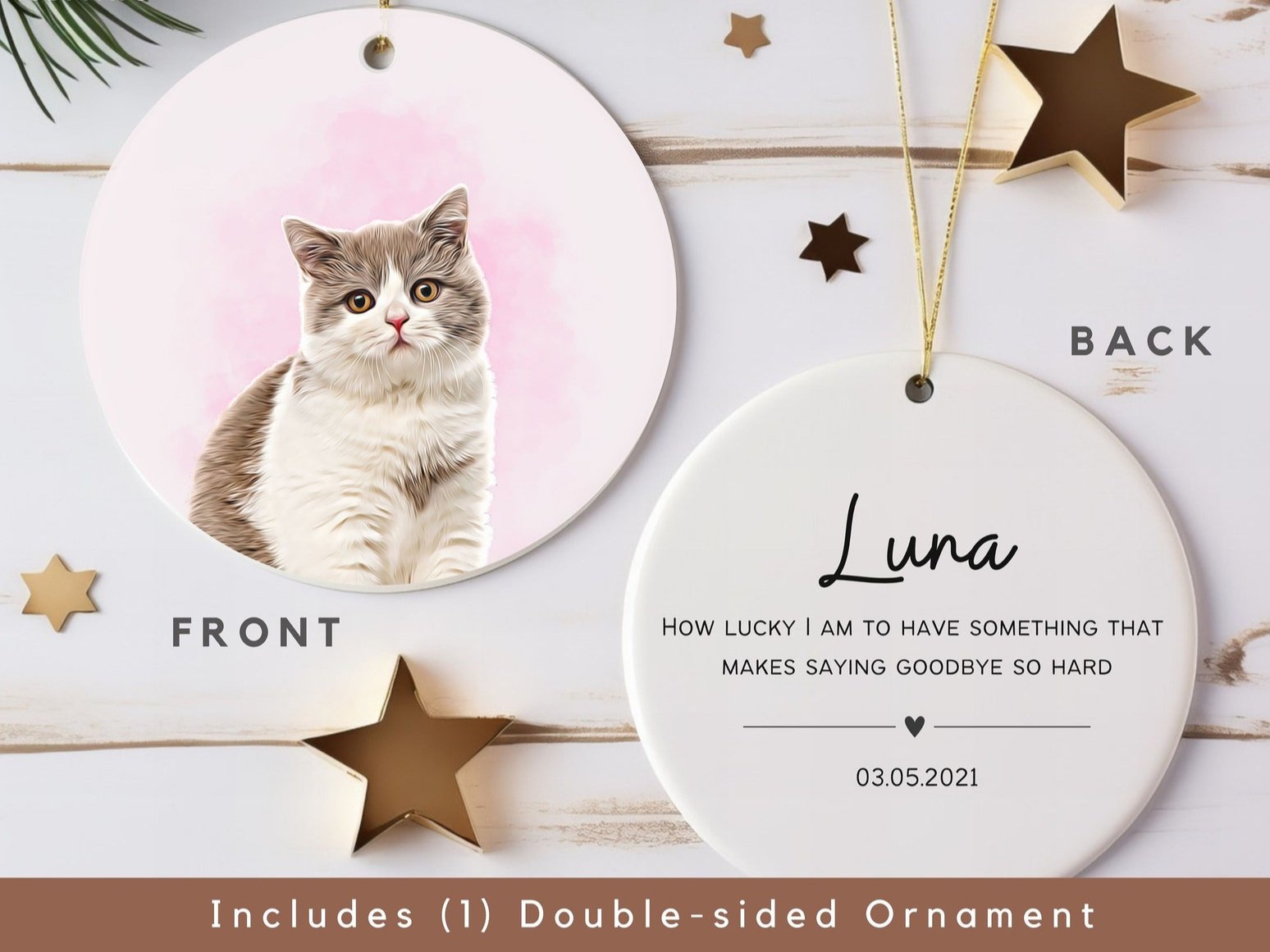 Personalized Pet Watercolor Ornament | Christmas Gift