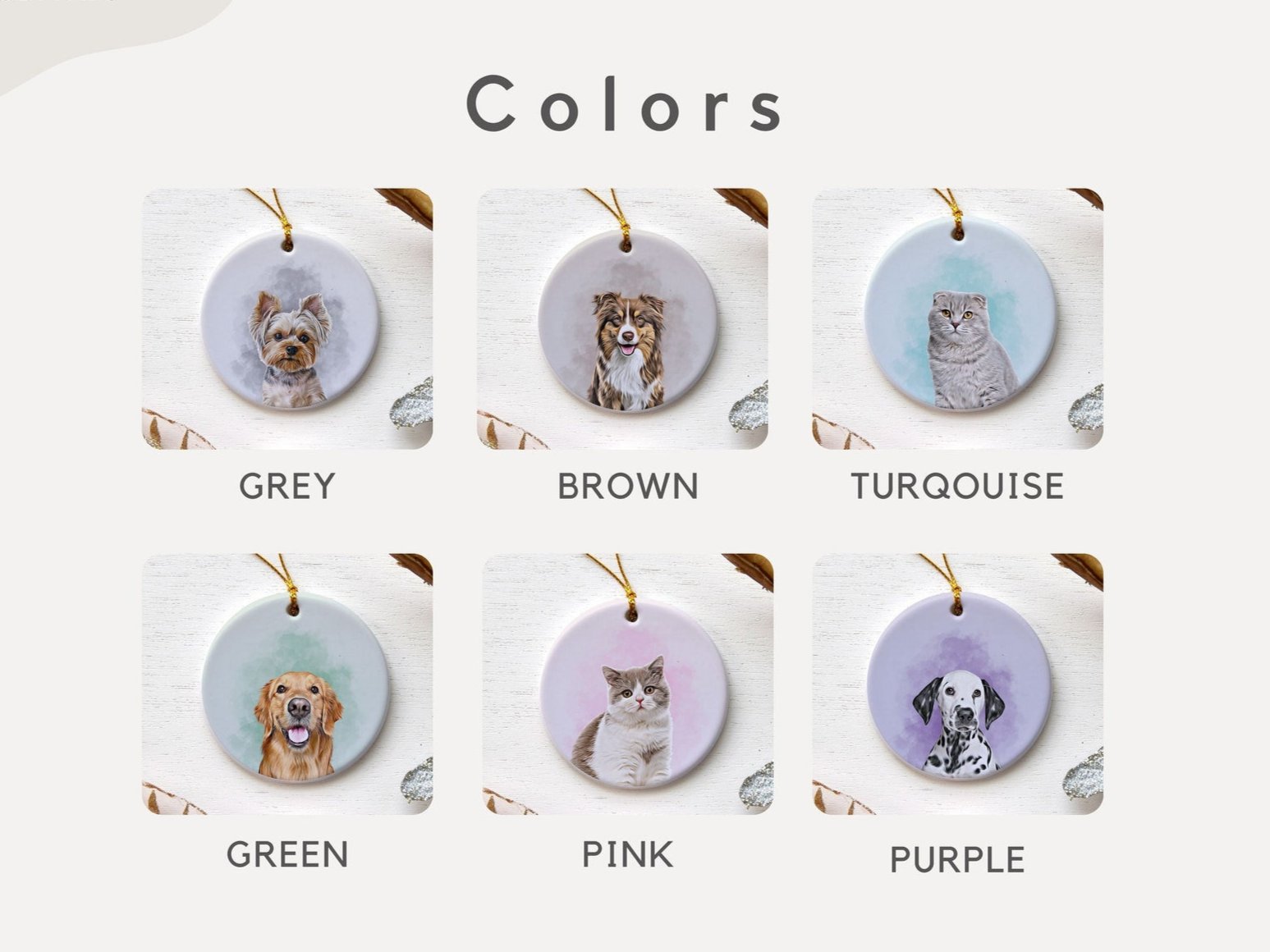 Personalized Pet Watercolor Ornament | Christmas Gift