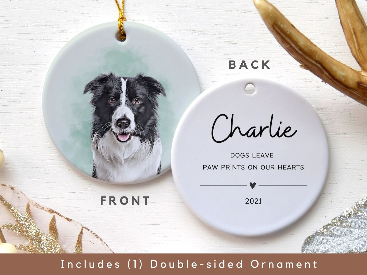 Personalized Pet Watercolor Ornament | Christmas Gift