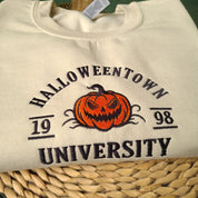 Halloween Town Embroidery Sweatshirt