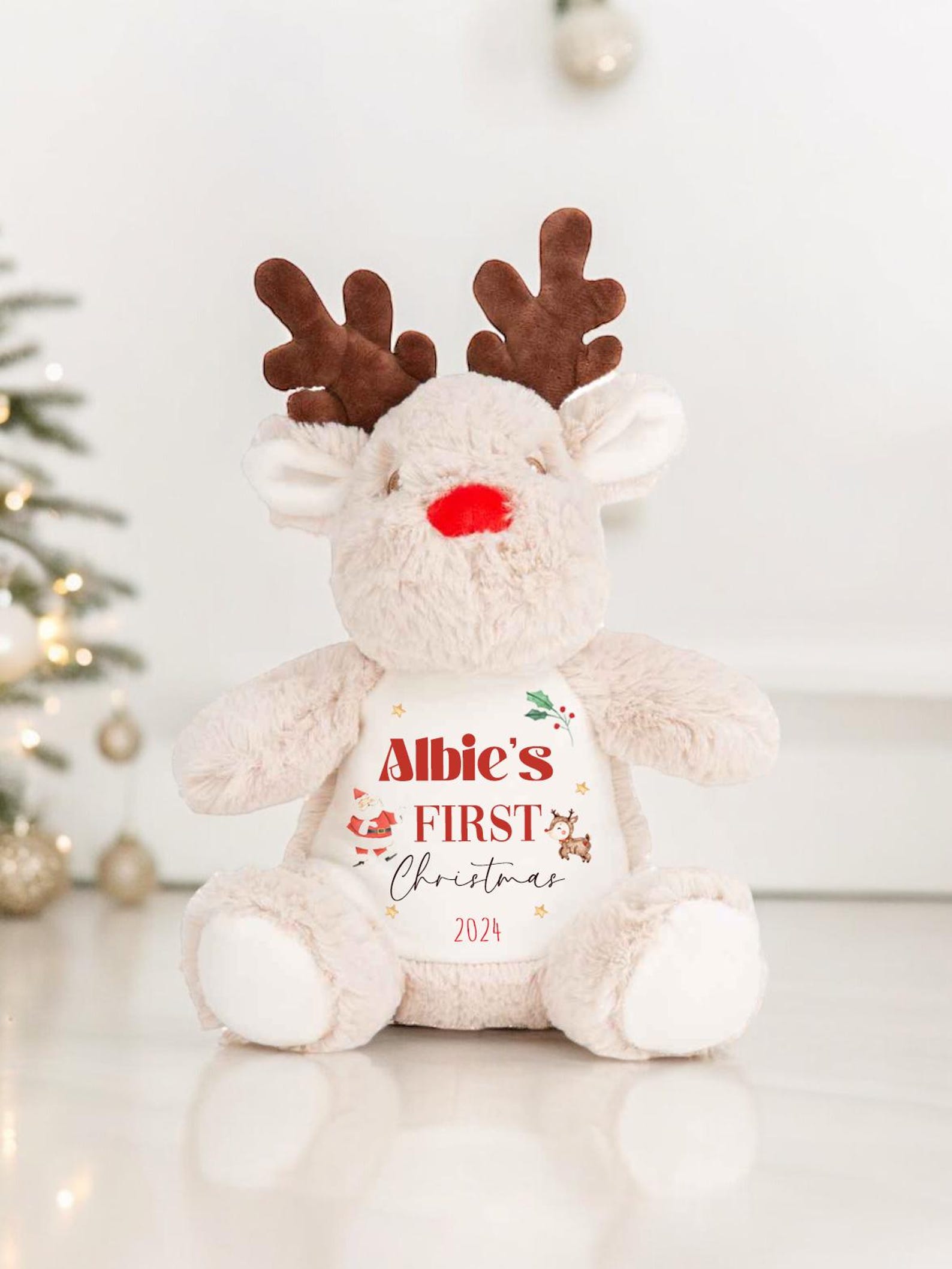 Personalised Small Rudolf Reindeer Christmas Teddy Bear