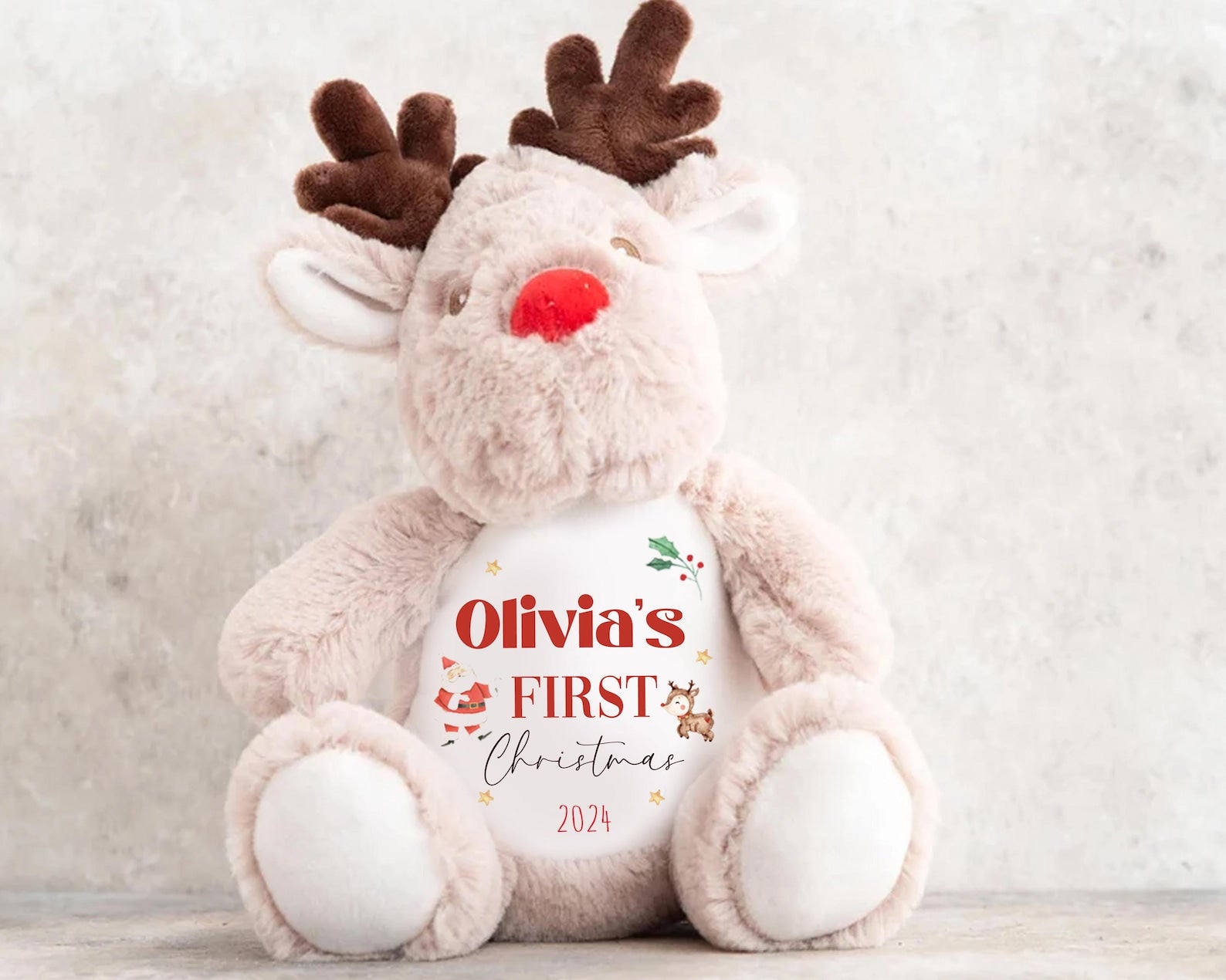 Personalised Small Rudolf Reindeer Christmas Teddy Bear