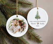 Watercolor Portrait Married Ornament | Wedding Gift