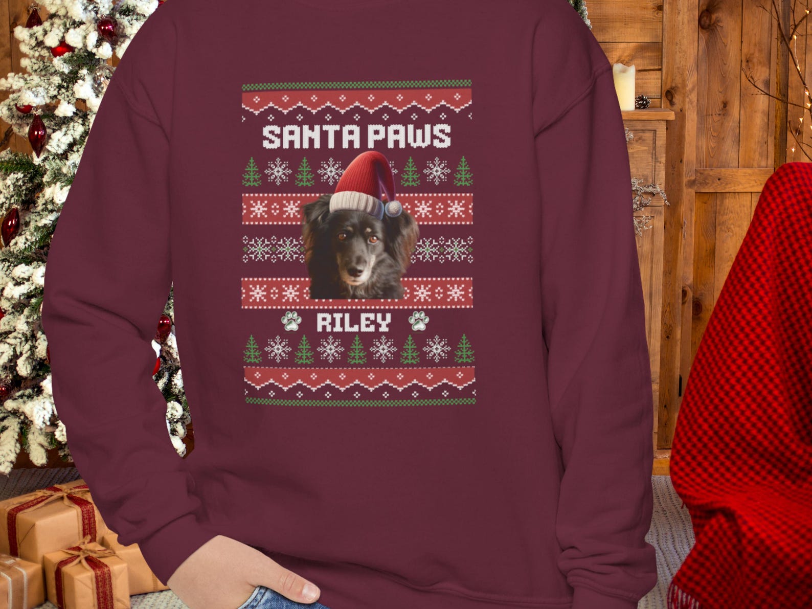 Kids Custom Photo Ugly Sweater | Dog Lover Christmas Shirt for Child