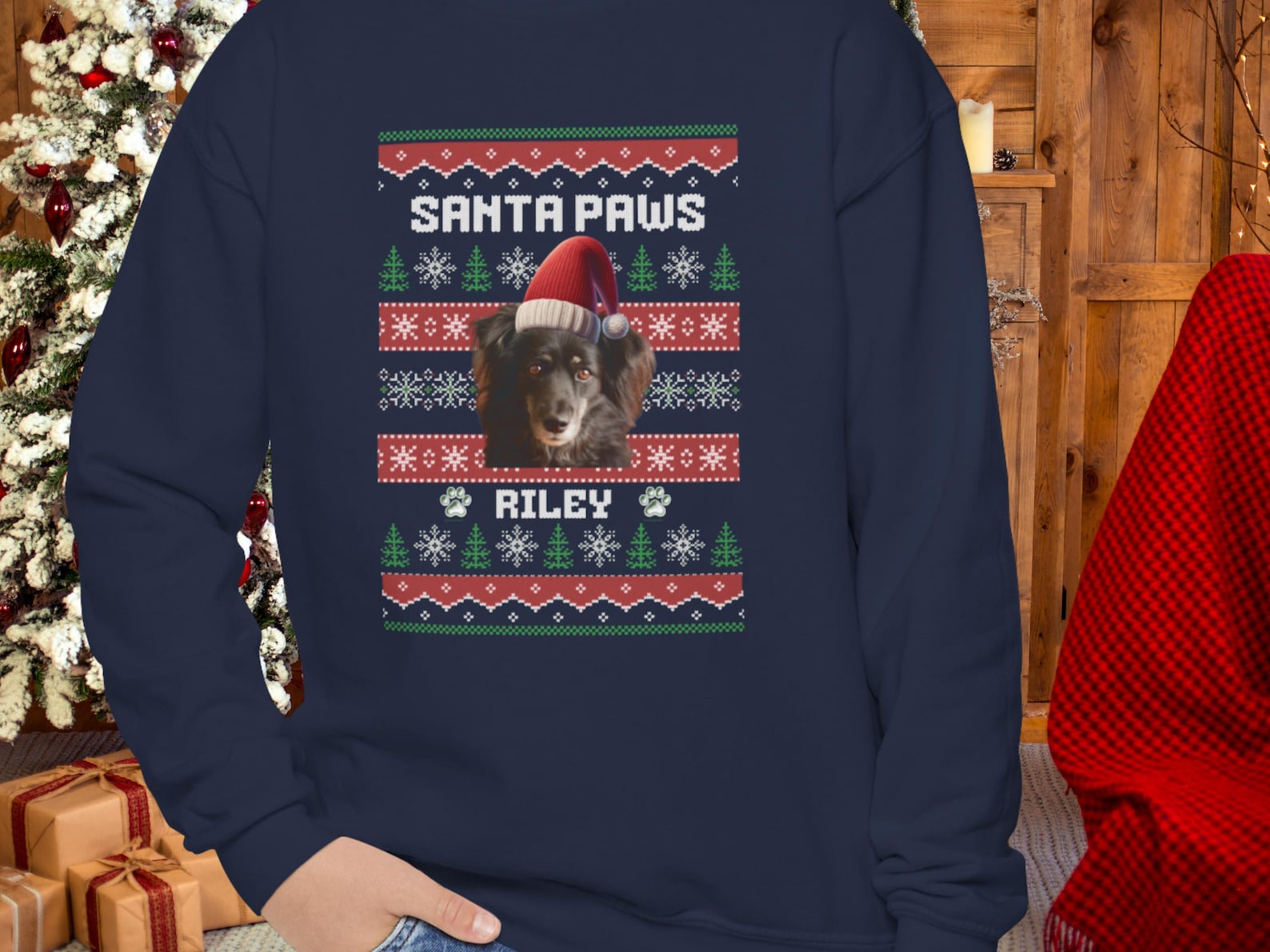 Kids Custom Photo Ugly Sweater | Dog Lover Christmas Shirt for Child