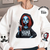 Nightmare Before Christmas Sally Mama With Kids Crewneck Sweatshirt | Halloween Family Shirt