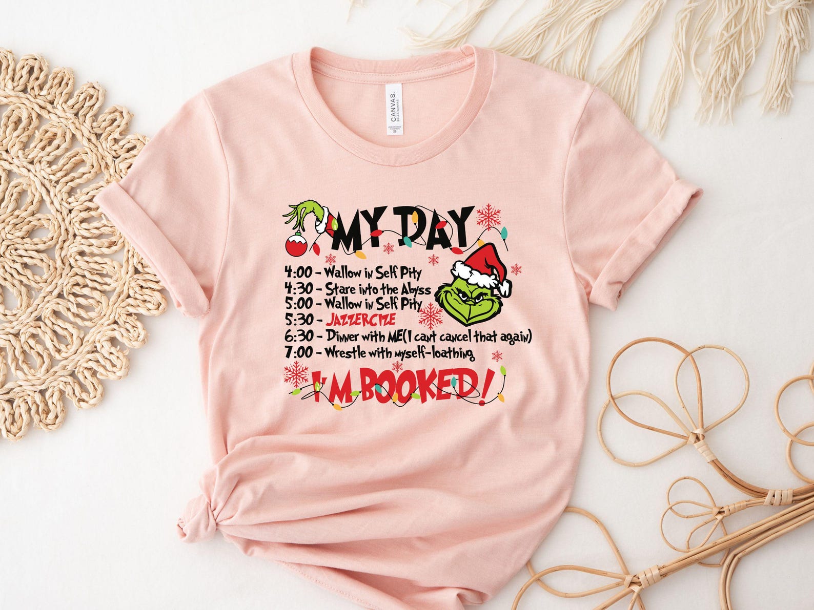 My Day I'm Booked Shirt | The Grinch Christmas Schedule Sweatshirt