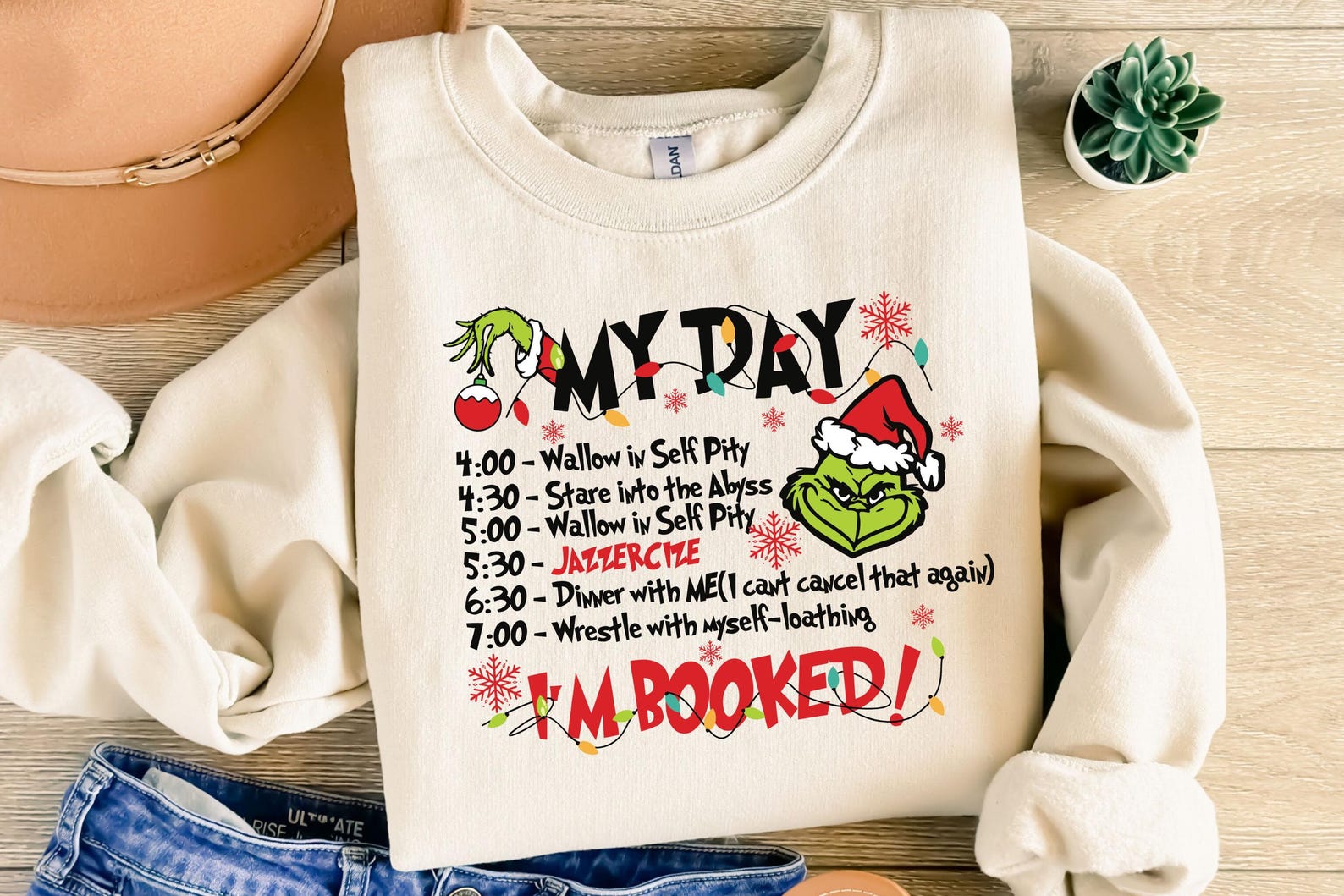 My Day I'm Booked Shirt | The Grinch Christmas Schedule Sweatshirt