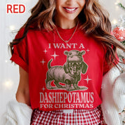 Dashiepotamus Graphic Tshirt Doxie Mom Gift Holiday Dashie Tee Sausage Dog Dad Gift Xmas Wiener