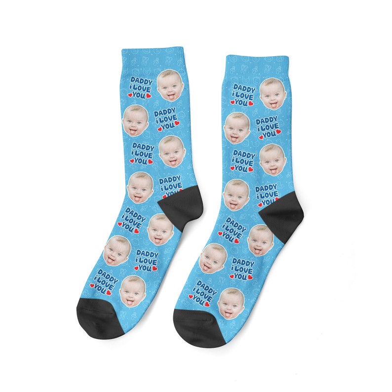 Daddy I Love You Socks, Custom Dad Face Socks, Personalized Dad Sock, Happy Father's Day Socks, Best Gift, Christmas Gift, Thanksgiving Gift