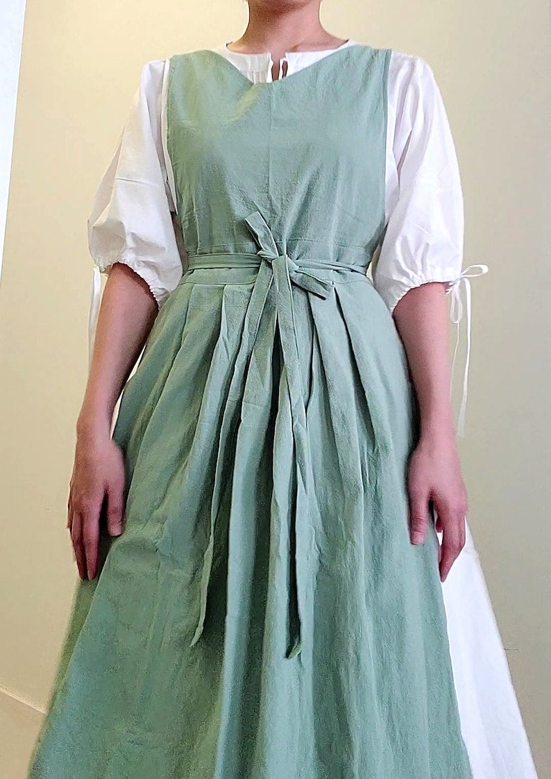 Pinafore Apron Dress, Vintage Style Cottage Aprons for Women