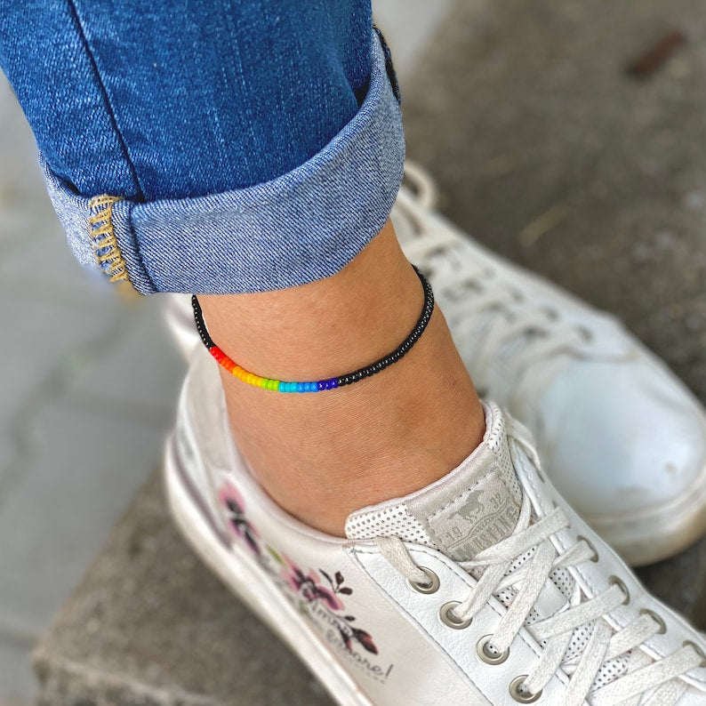 Rainbow Anklet - Ankle Bracelet for Men Women & Queers - LGBT CSD Pride