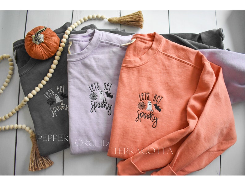 Let's Get Spooky Sweatshirt | Terracotta Comfort Colors Crew-neck