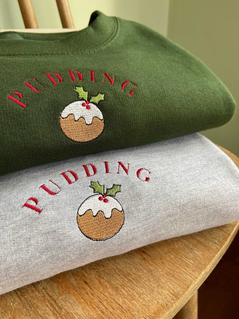 Christmas Pudding Embroidered Jumper