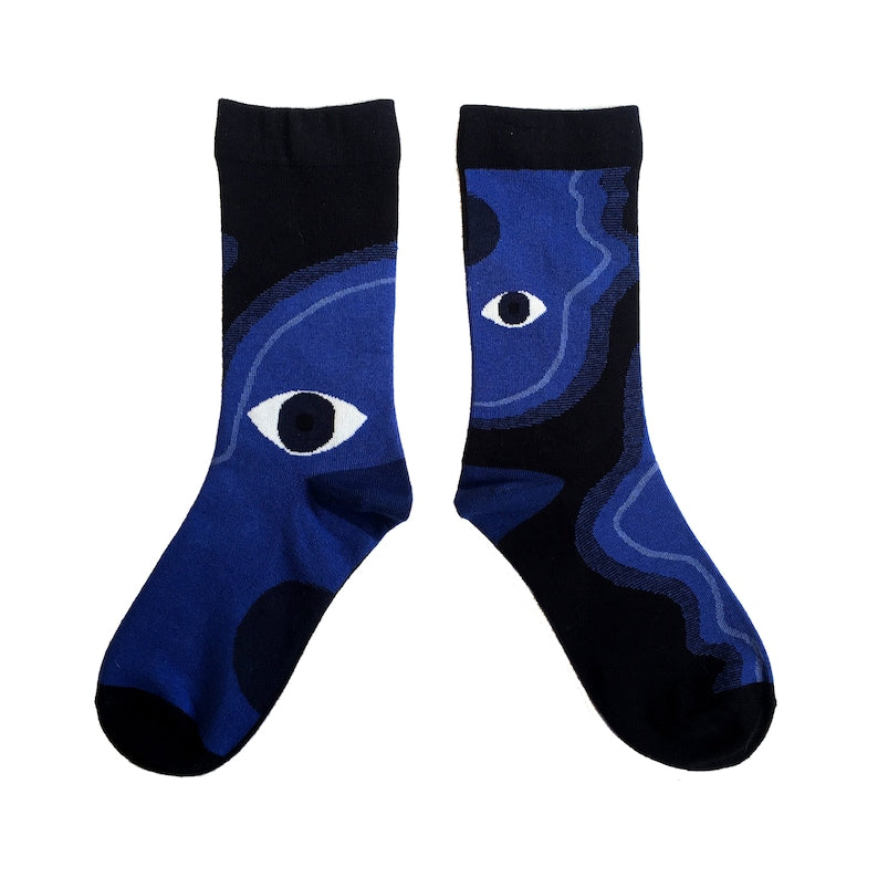 ABSTRACT COLLAGE fun art pattern socks | crazy funky crew socks