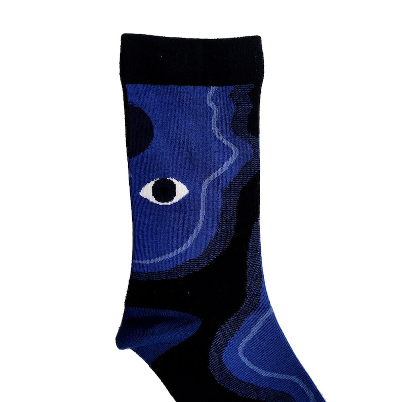 ABSTRACT COLLAGE fun art pattern socks | crazy funky crew socks