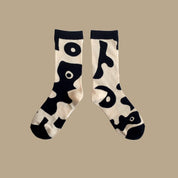 ABSTRACT COLLAGE fun art pattern socks | crazy funky crew socks