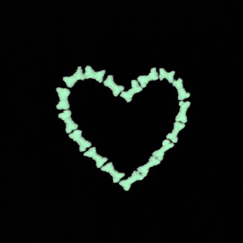 Glow in the Dark Skeleton Heart Embroidered Sweatshirt