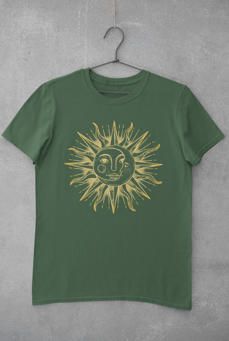 Vintage Aesthetic Sun Moon Tshirt • 60s 70s 80s Style shirt