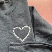 Glow in the Dark Skeleton Heart Embroidered Sweatshirt