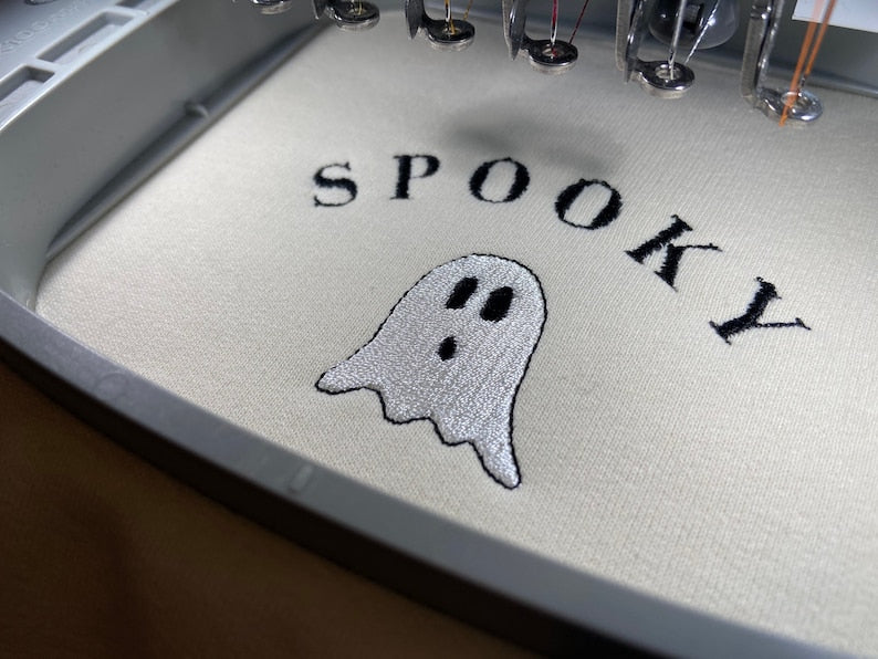 Spooky Ghost | Halloween Sweatshirt | Autumn Clothing |  Embroidery