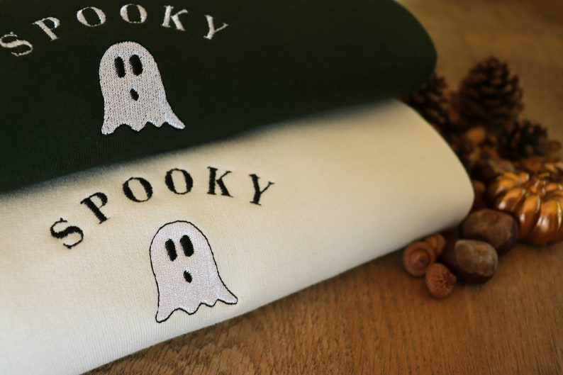 Spooky Ghost | Halloween Sweatshirt | Autumn Clothing |  Embroidery