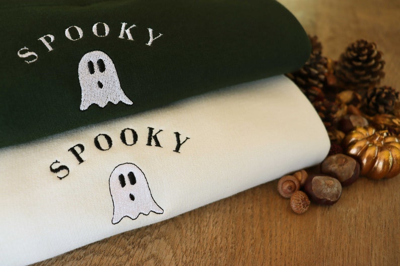 Spooky Ghost | Halloween Sweatshirt | Autumn Clothing |  Embroidery