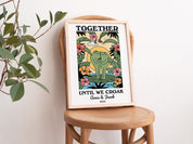 Personalized Couple Print, Custom Frog Illustration