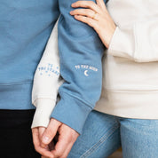 To The Moon And Stars Cuff Sweatshirt Set - Two Piece - Embroidered Wedding Gift for Couples