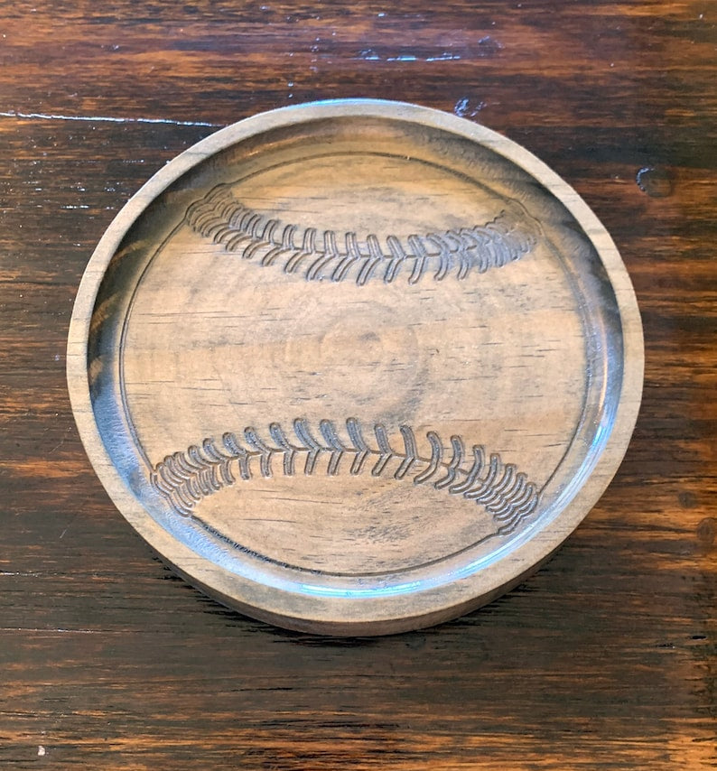 Baseball Desk Valet Key Tray