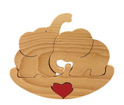 Wooden Elephant Couple Puzzle Toy