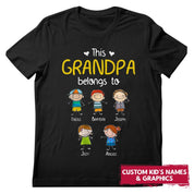 This Grandpa Belongs To Cute | Family Personalized T-shirt | Gift For Fathers and Grandfathers