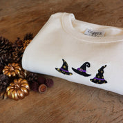 Witch Hats Embroidered Sweatshirt | Halloween |  Autumn Clothing