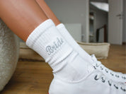 Custom Socks Embroidered Custom Bride Socks Bridesmaid Socks