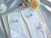 Custom Socks Embroidered Custom Bride Socks Bridesmaid Socks