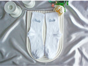 Custom Socks Embroidered Custom Bride Socks Bridesmaid Socks