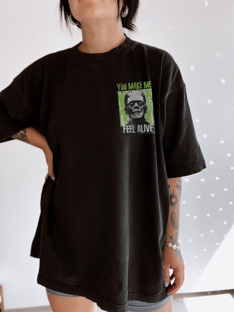 Frankenstein Shirt  Vintage Horror Spooky Season Halloween T-shirt