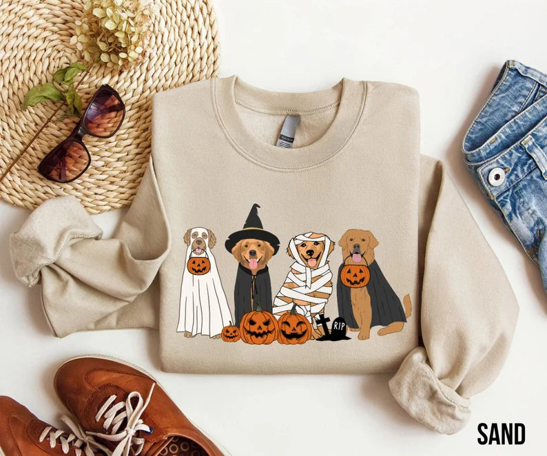 Golden Retriever Ghost Dogs sweatshirt, Halloween Dog Sweatshirt, Halloween Sweatshirt