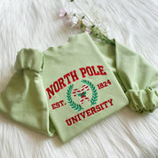 North Pole University Embroidered Sweatshirt | Christmas Embroidered Hoodie