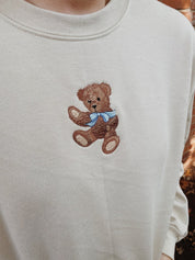 Embroidered Teddy Bear Bow Sweatshirt