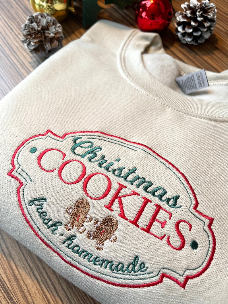 Christmas Cookies Embroidered Sweatshirt