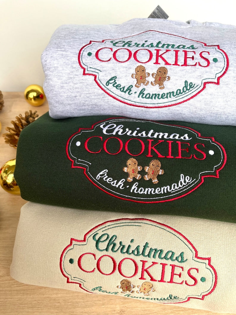 Christmas Cookies Embroidered Sweatshirt