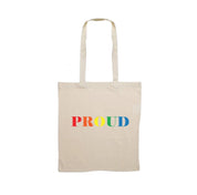 Proud Tote, Pride Flag Rainbow Tote Bag LGBT Gift, Ally Tote Bag