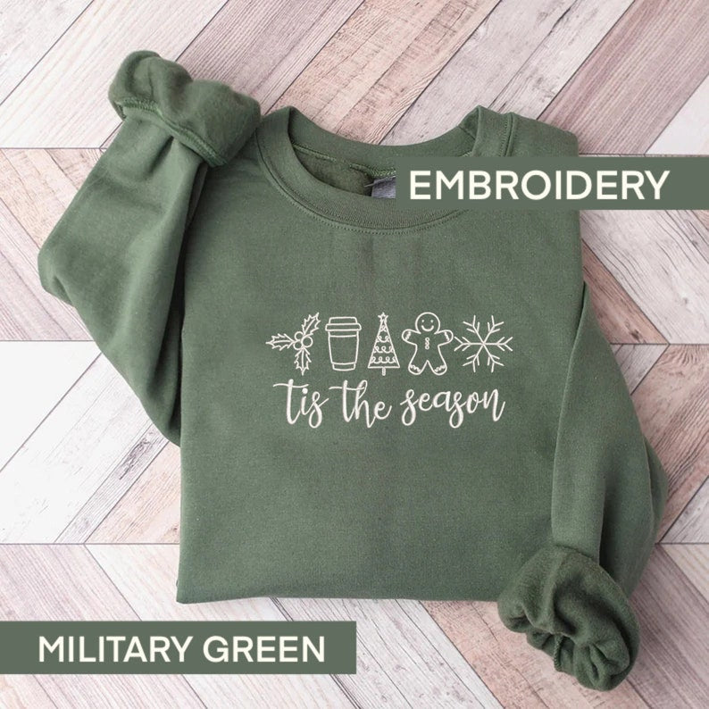 Embroidered Christmas Holiday Sweater